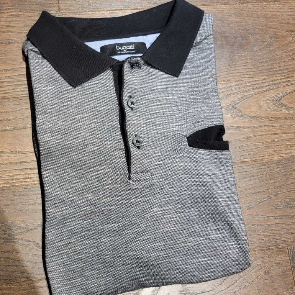 Bugatti Men's Polo - Grey and Black